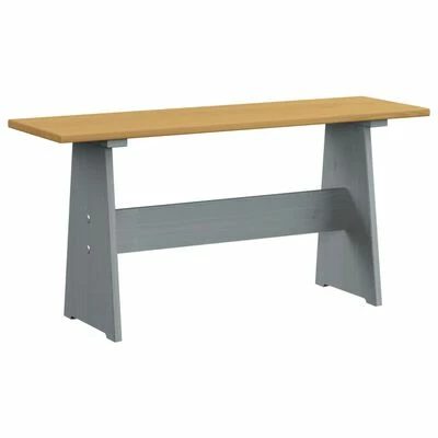 VidaXL Table à manger avec banc Marron miel et gris Bois de pin solide 8 VidaXL Table à manger avec banc Marron miel et gris Bois de pin solide – Image 6
