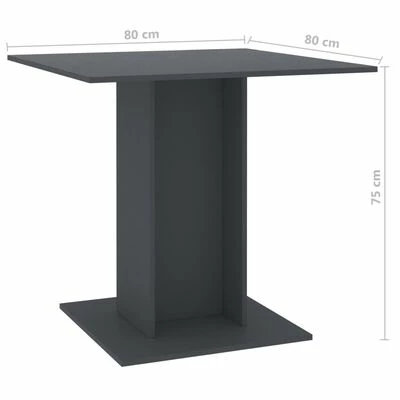 VidaXL Table de salle à manger Gris 80 x 80 x 75 cm Aggloméré 8 VidaXL Table de salle à manger Gris 80 x 80 x 75 cm Aggloméré – Image 6