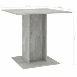 VidaXL Table de salle à manger Gris béton 80 x 80 x 75 cm Aggloméré -Promos Tables à manger Boutique image 6 800256