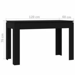VidaXL Table de salle à manger Noir 120 x 60 x 76 cm Aggloméré 13 VidaXL Table de salle à manger Noir 120 x 60 x 76 cm Aggloméré -Promos Tables à manger Boutique image 6 800757