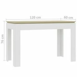 VidaXL Table à dîner Blanc et chêne sonoma 120 x 60 x 76 cm Aggloméré 13 VidaXL Table à dîner Blanc et chêne sonoma 120 x 60 x 76 cm Aggloméré -Promos Tables à manger Boutique image 6 800761