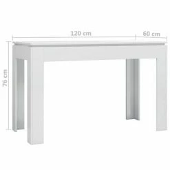 VidaXL Table de salle à manger Blanc brillant 120x60x76 cm Aggloméré -Promos Tables à manger Boutique image 6 800762