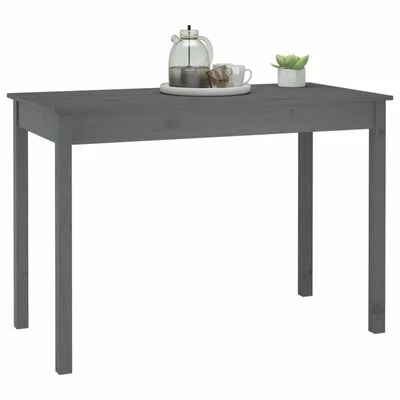 VidaXL Table à manger Gris 110x55x75 cm Bois massif de pin 8 VidaXL Table à manger Gris 110x55x75 cm Bois massif de pin – Image 6